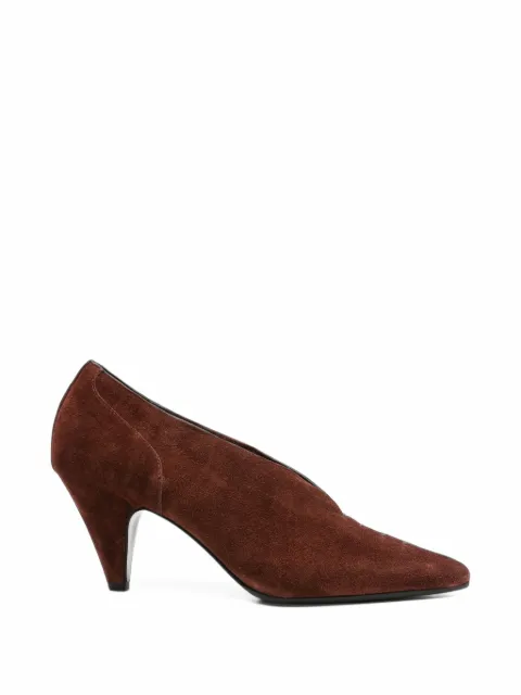 Del Carlo suede lace-up pumps
