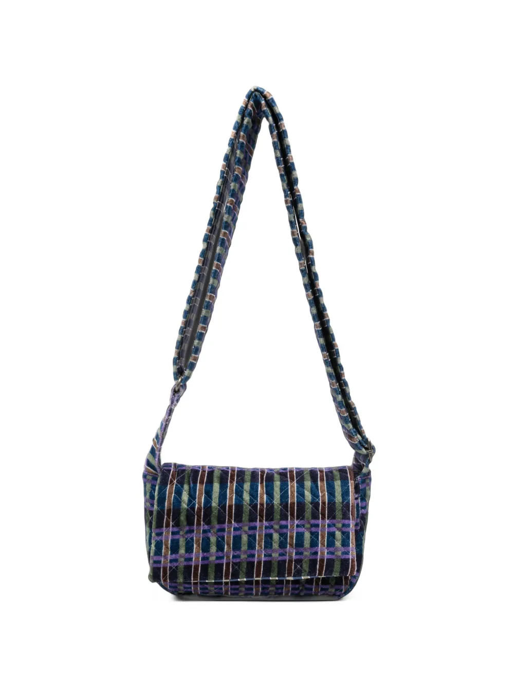 Épice check quilted crossbody bag - Blu