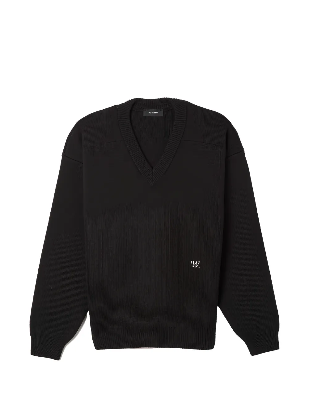 Willy Chavarria logo-embroidered V-neck sweater - Black