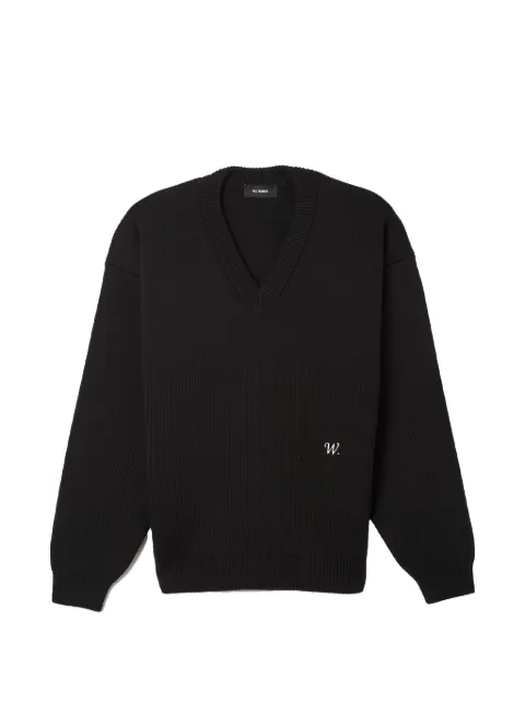 Willy Chavarria logo-embroidered V-neck sweater