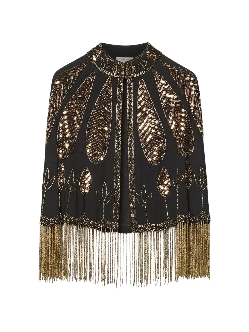 Forte Forte sequin-embellished fringed cape - Noir Forte Forte sequin-embellished fringed cape - Noir