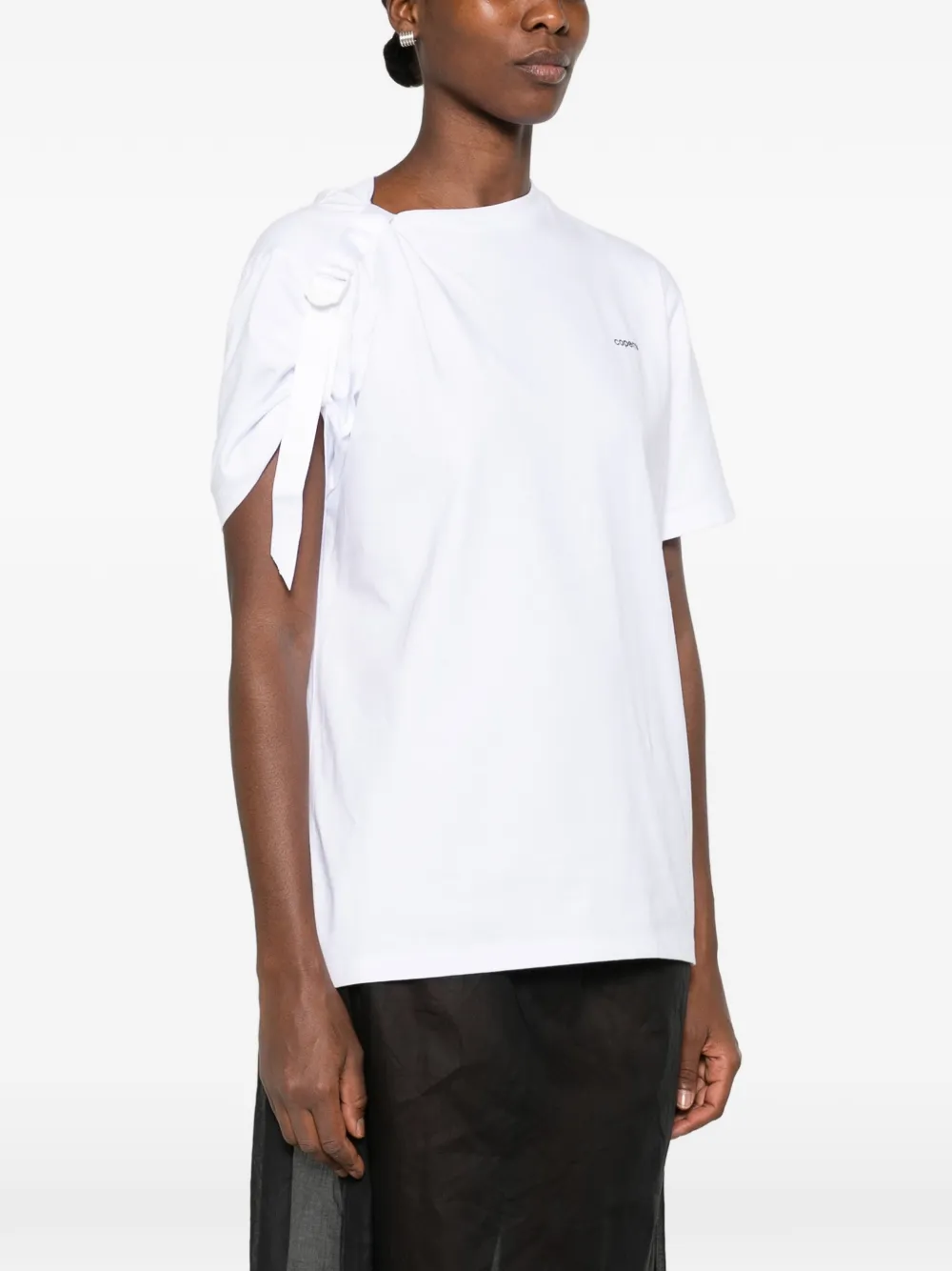Coperni buckle-detail logo-print T-shirt Wit