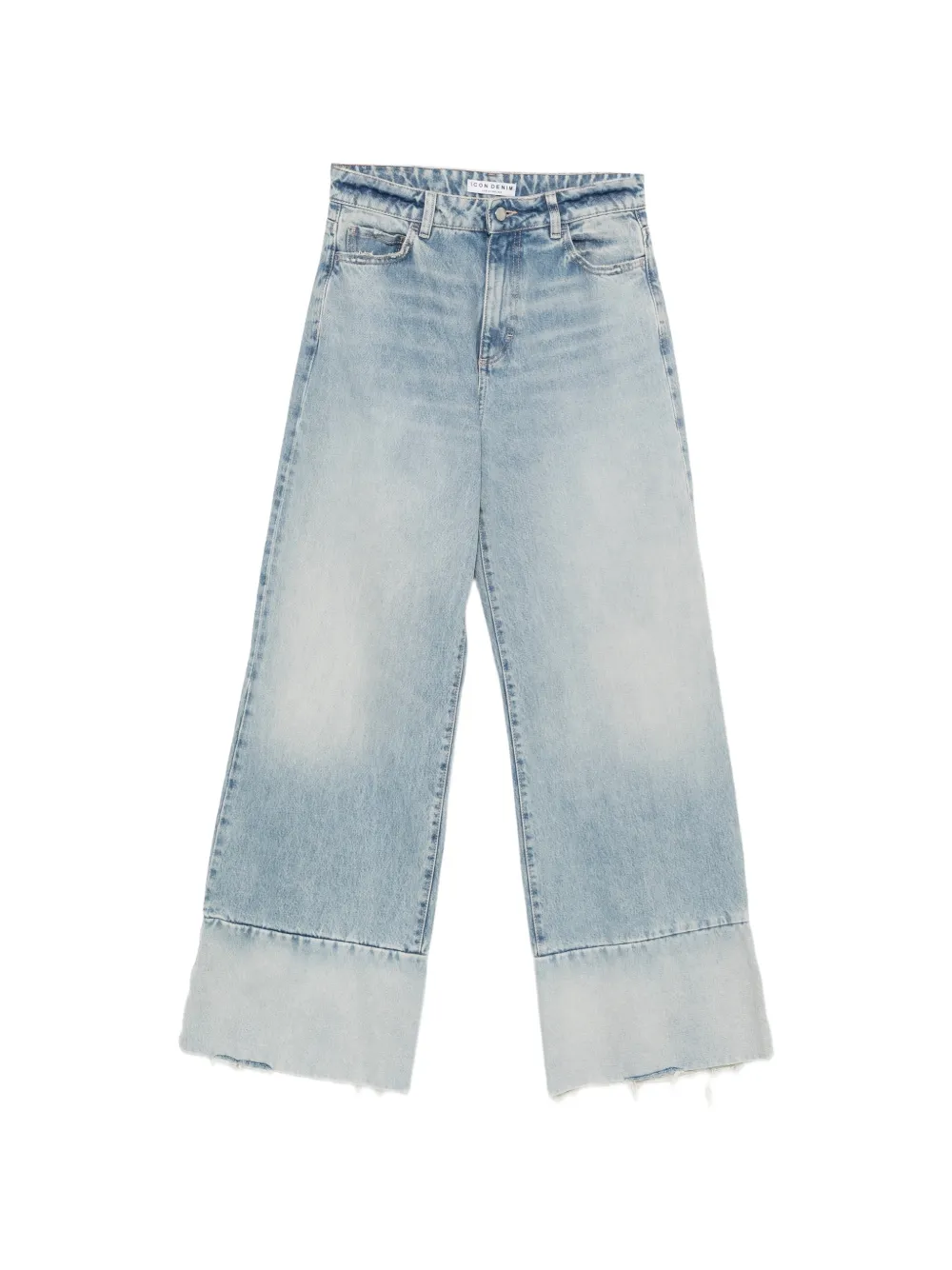 ICON DENIM wide-leg raw-cut jeans - Blau