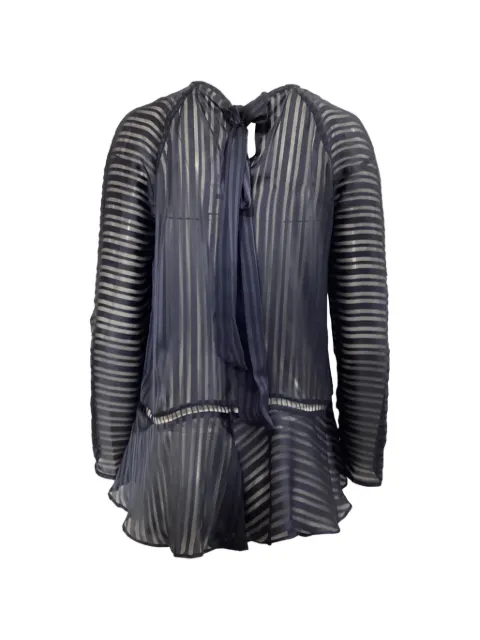 ZIMMERMANN mesh striped blouse