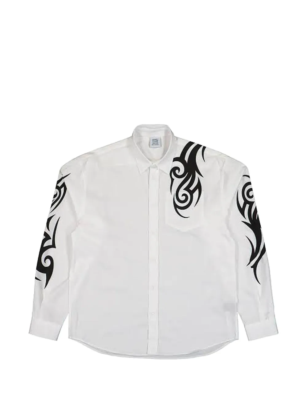 VETEMENTS graffiti-print long-sleeve shirt - White