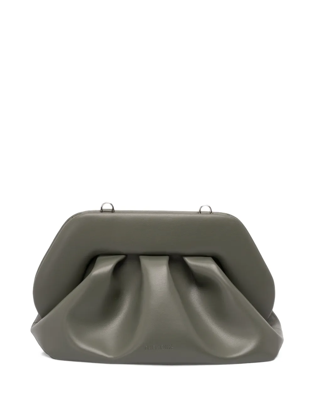 Themoirè small Bios ruched clutch bag Groen