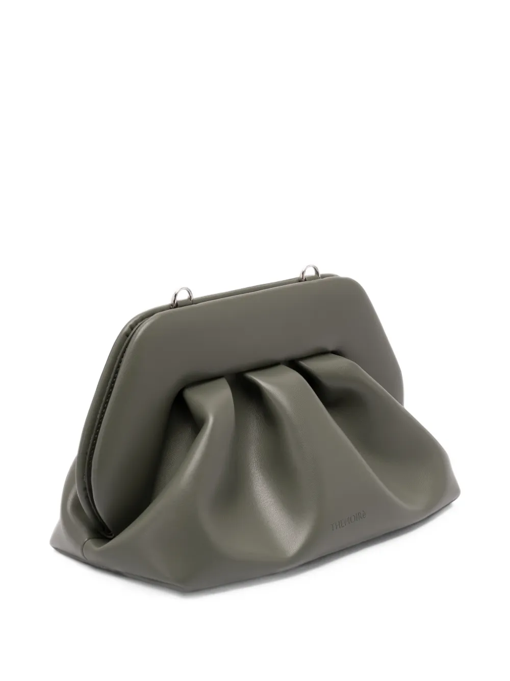 Themoirè small Bios ruched clutch bag Groen