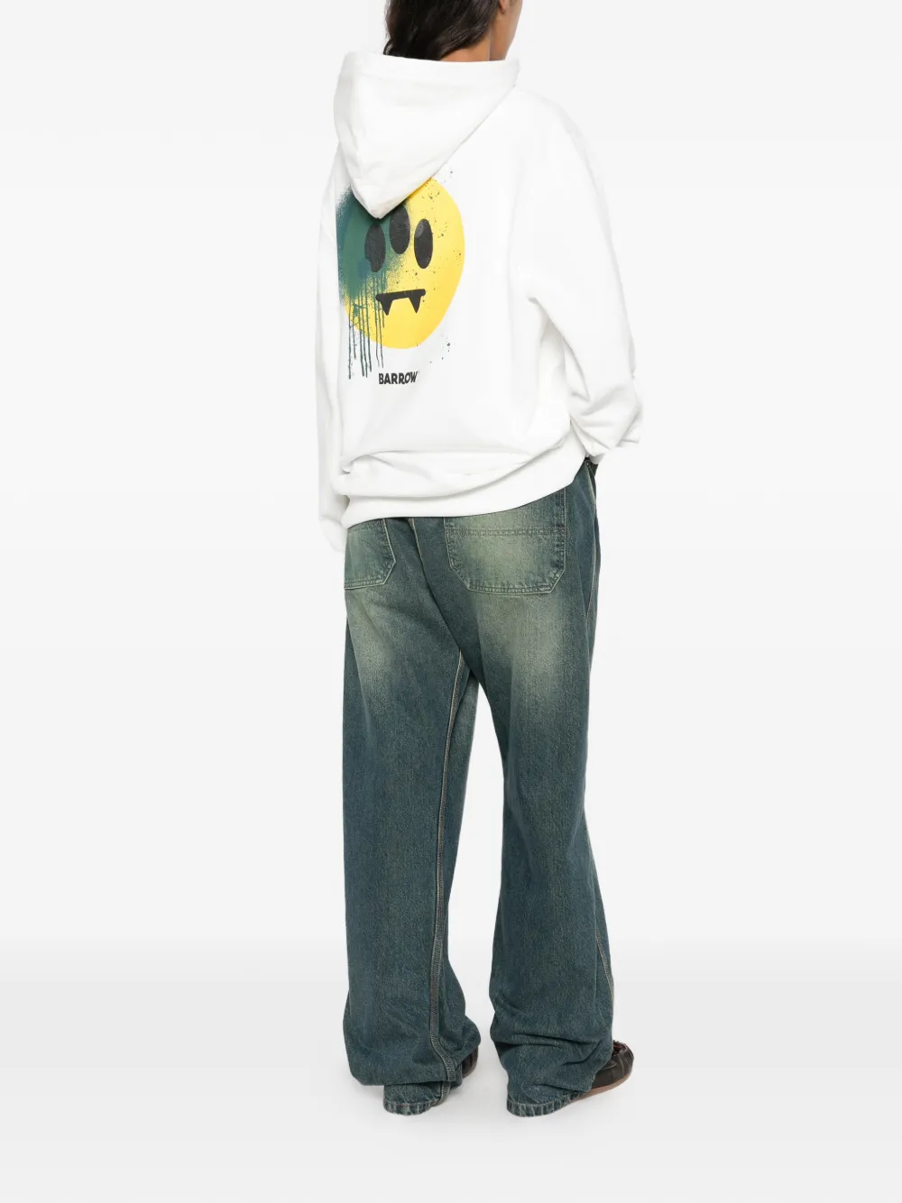 BARROW graphic-print hoodie Wit