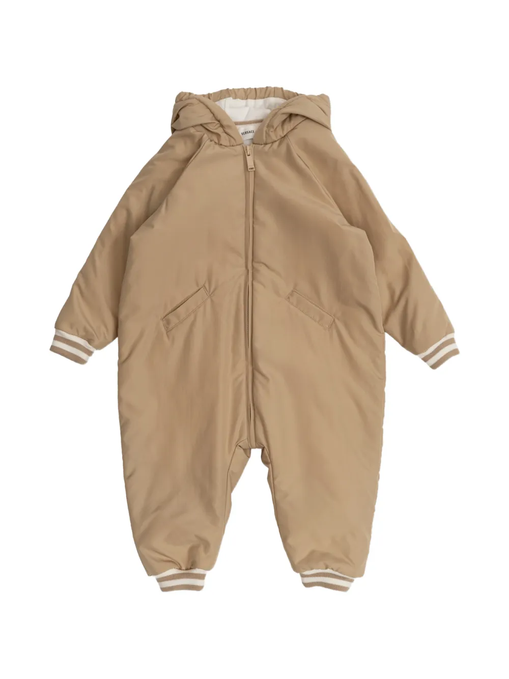 Versace Kids logo-embroidered insulated jumpsuit - Toni neutri