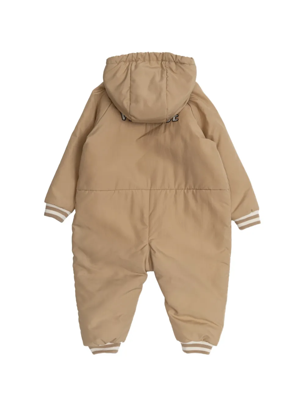 Versace Kids Geïsoleerde jumpsuit met geborduurd logo Beige