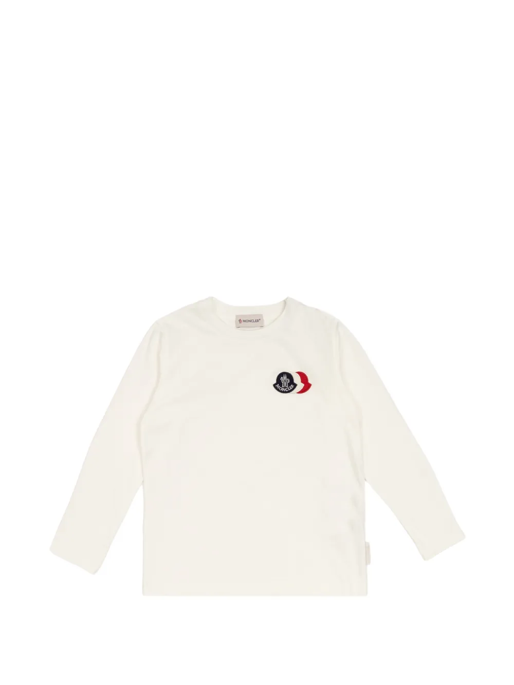 Moncler Enfant logo-patch long-sleeve T-shirt Beige
