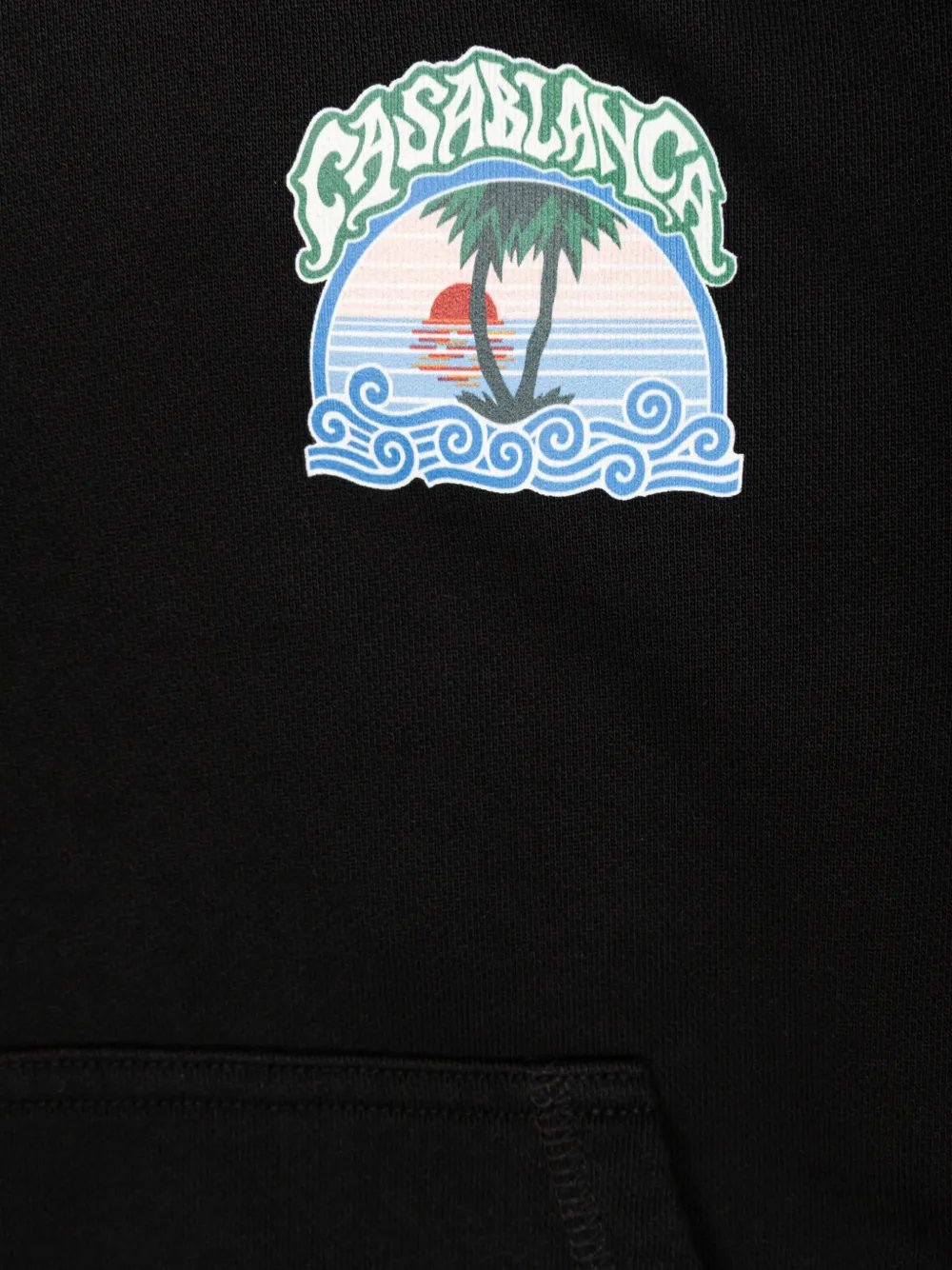 CASABLANCA KIDS graphic-print cotton hoodie Zwart