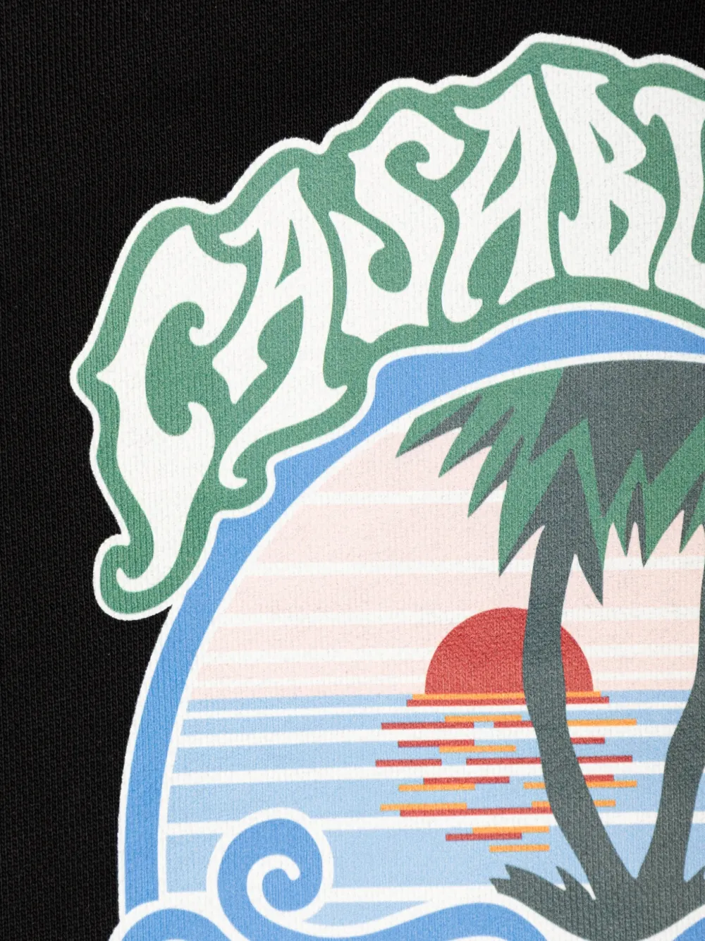CASABLANCA KIDS graphic-print cotton hoodie Zwart