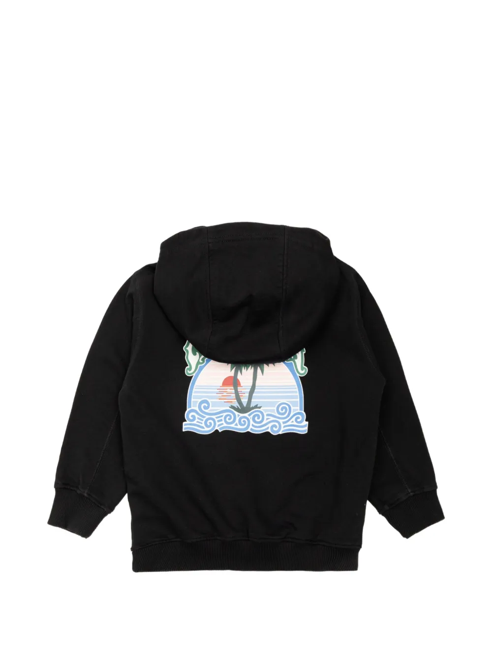 CASABLANCA KIDS graphic-print cotton hoodie Zwart