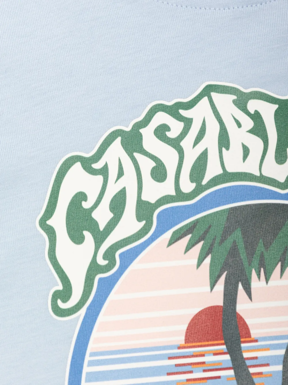 CASABLANCA KIDS palm tree-print T-shirt Blauw