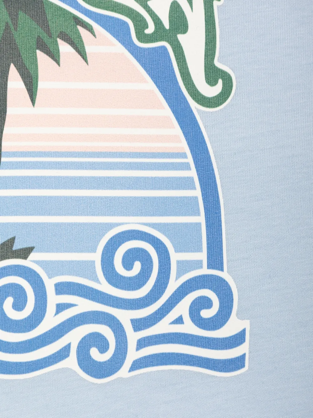 CASABLANCA KIDS palm tree-print T-shirt Blauw