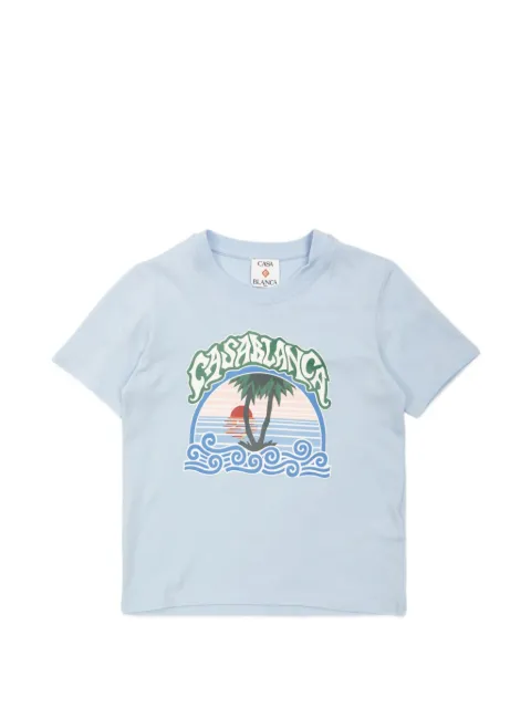 CASABLANCA KIDS palm tree-print T-shirt