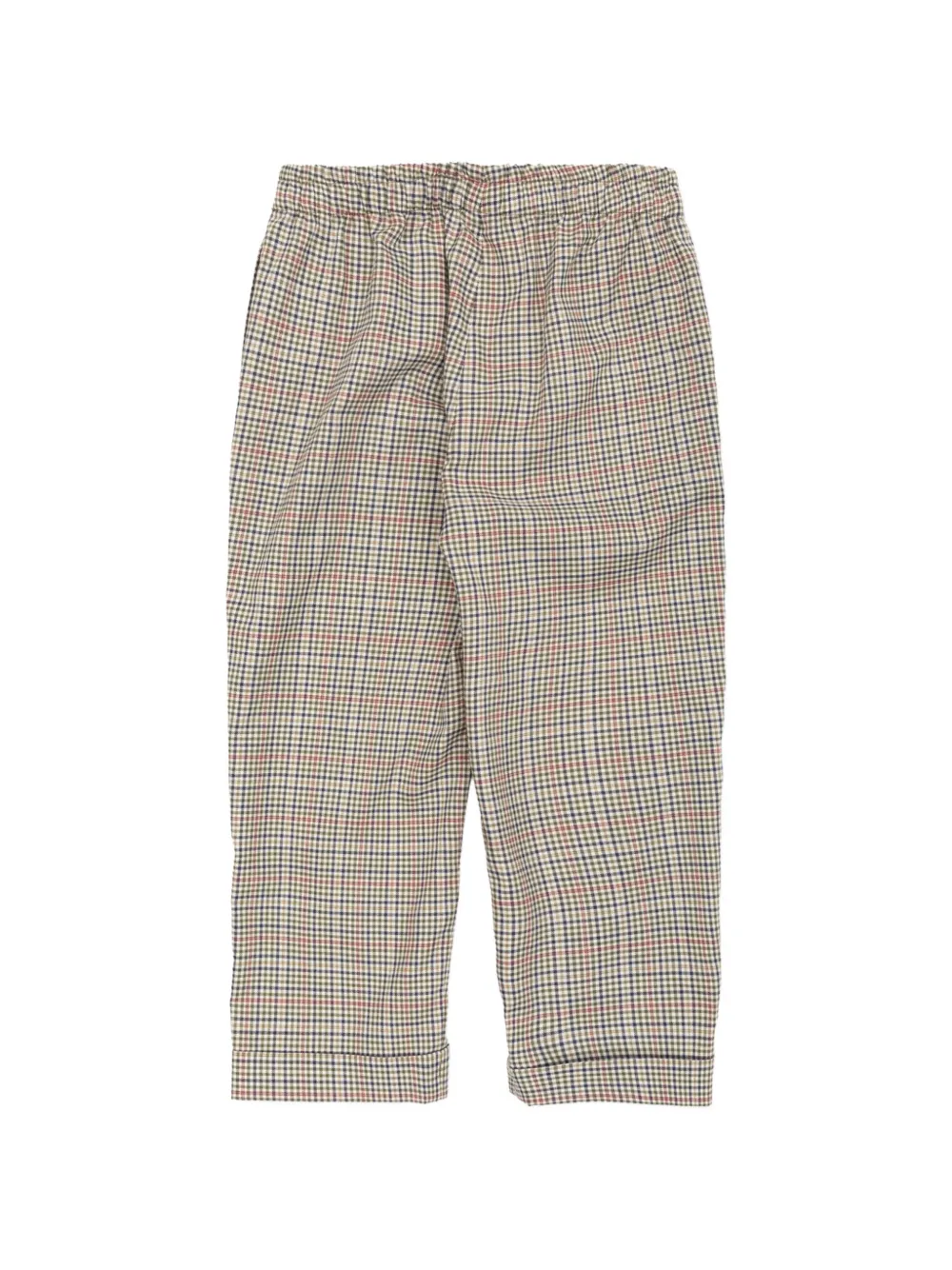 Versace Kids plaid-patterned Medusa-button trousers Bruin