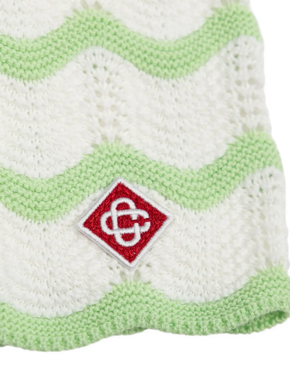 CASABLANCA KIDS crocheted zigzag-pattern shorts Wit