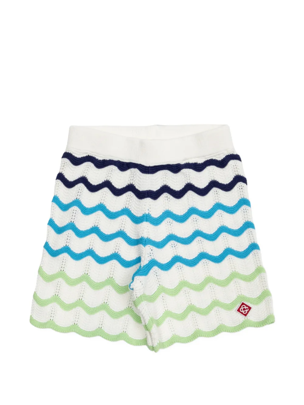 CASABLANCA KIDS crocheted zigzag-pattern shorts Wit