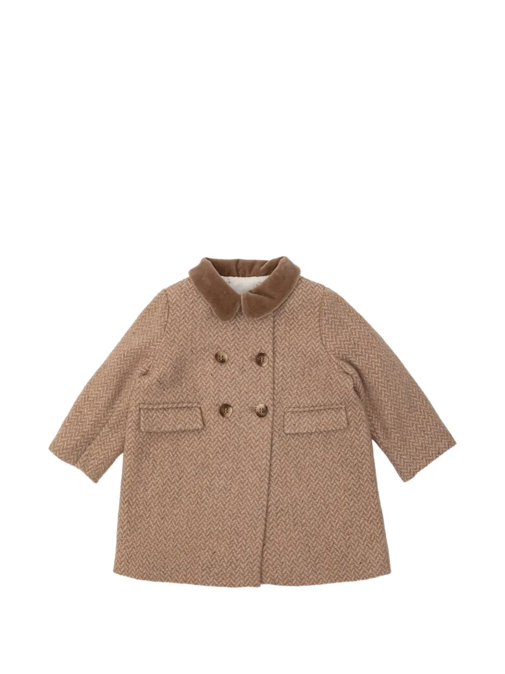 Bonpoint Mocha herringbone-pattern double-breasted coat - Braun