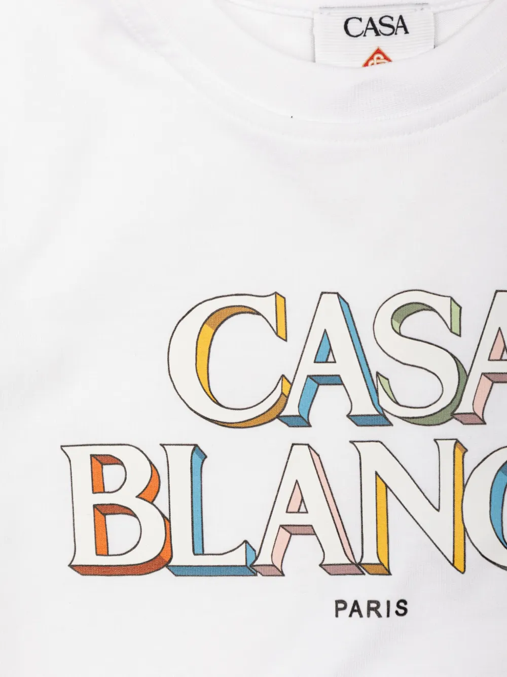 CASABLANCA KIDS logo-print long-sleeve T-shirt Wit