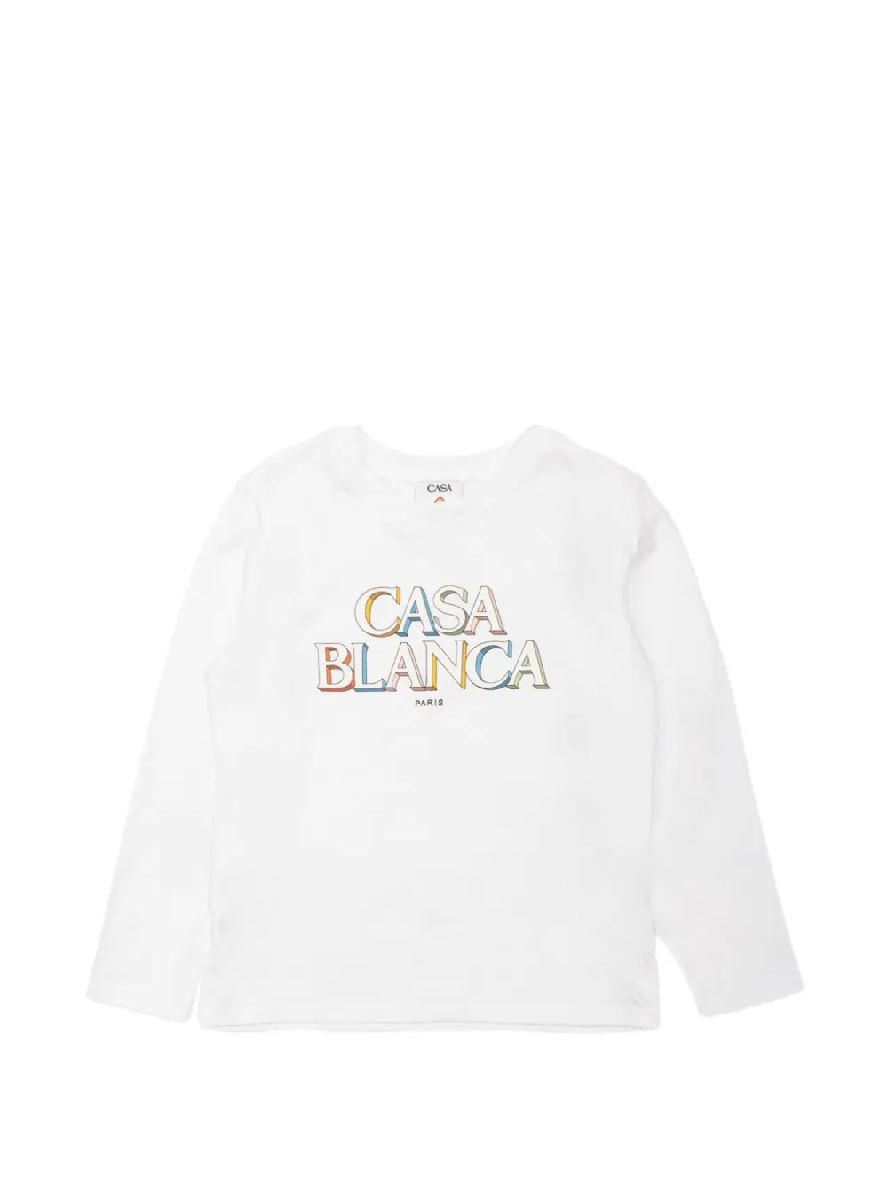 CASABLANCA KIDS logo-print long-sleeve T-shirt Wit