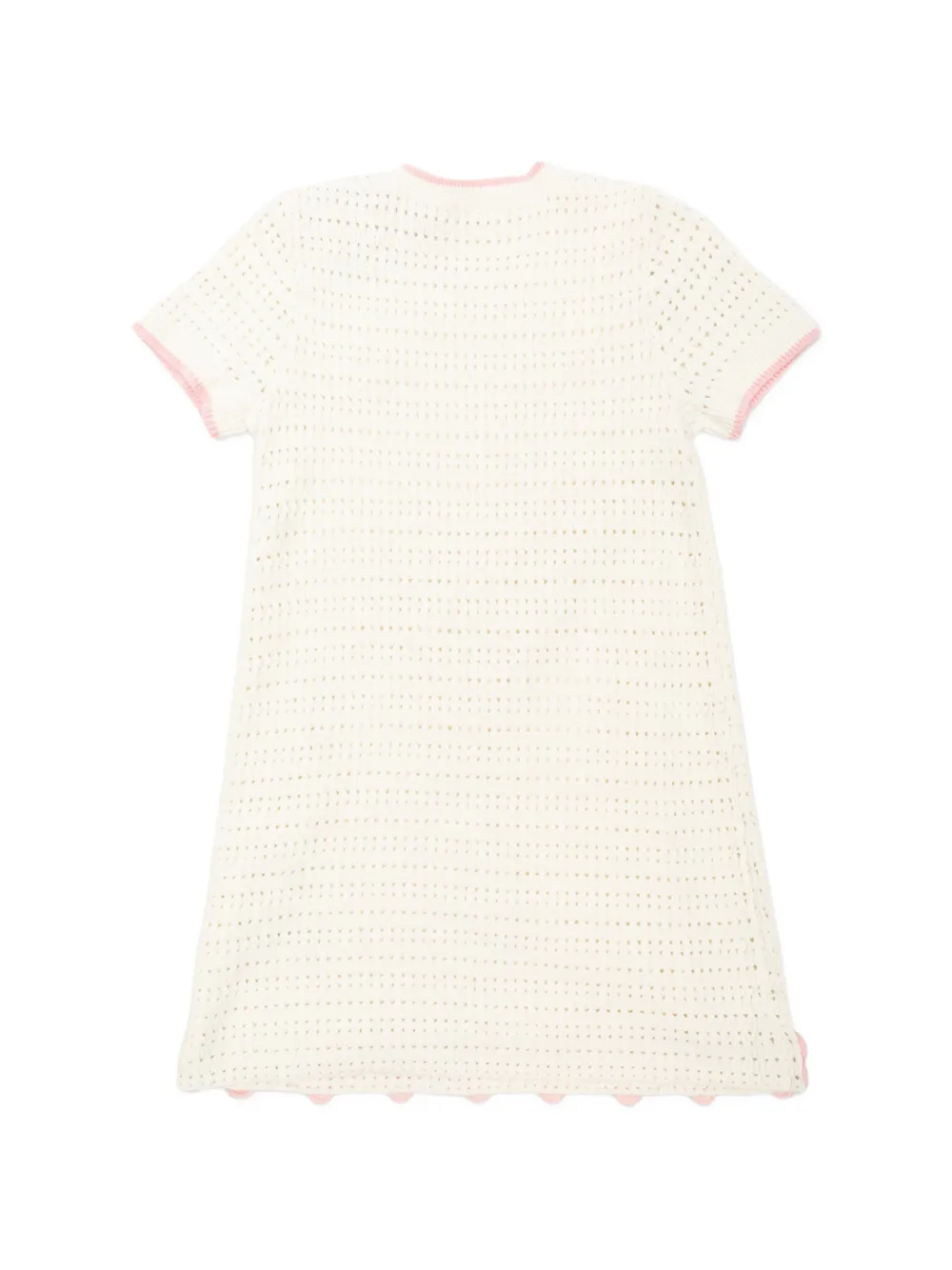 Self-Portrait Kids floral-motif knitted mini dress Beige