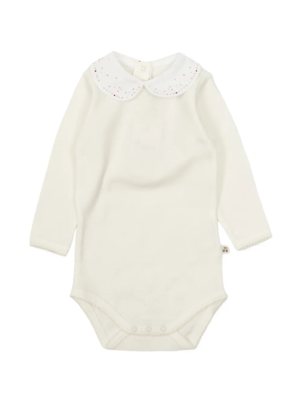 Bonpoint Cygne embroidered Peter Pan-collar bodysuit - Weiß