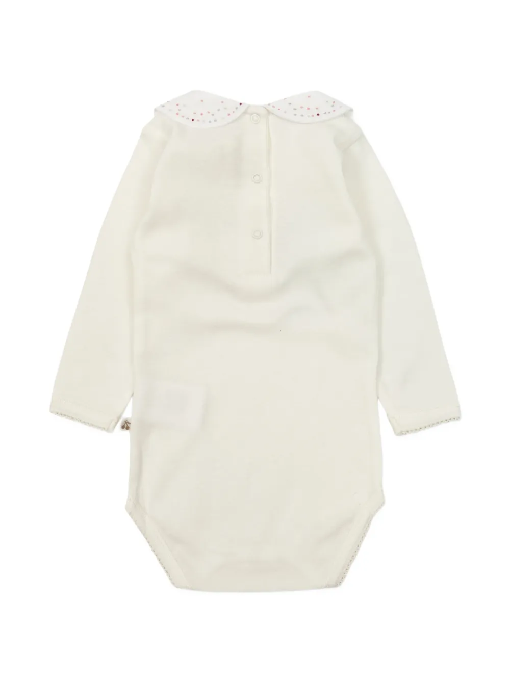 Bonpoint Cygne embroidered Peter Pan-collar bodysuit Wit