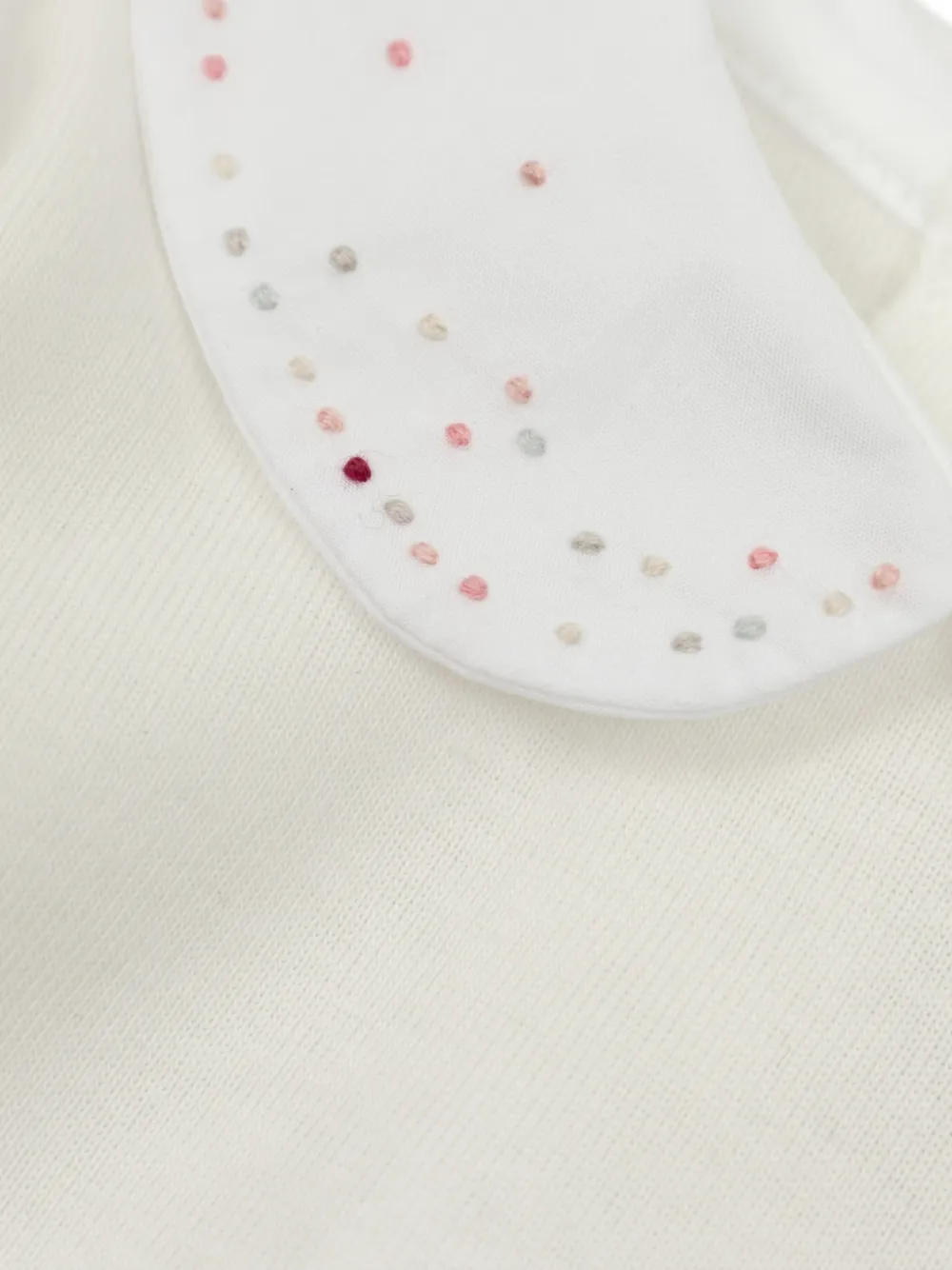 Bonpoint Cygne embroidered Peter Pan-collar bodysuit Wit