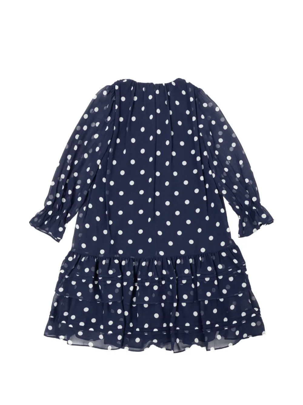 Self-Portrait Kids polka-dot ruffled dress Blauw