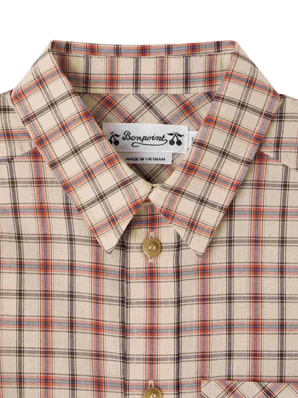 Bonpoint Marceau geruit shirt Beige