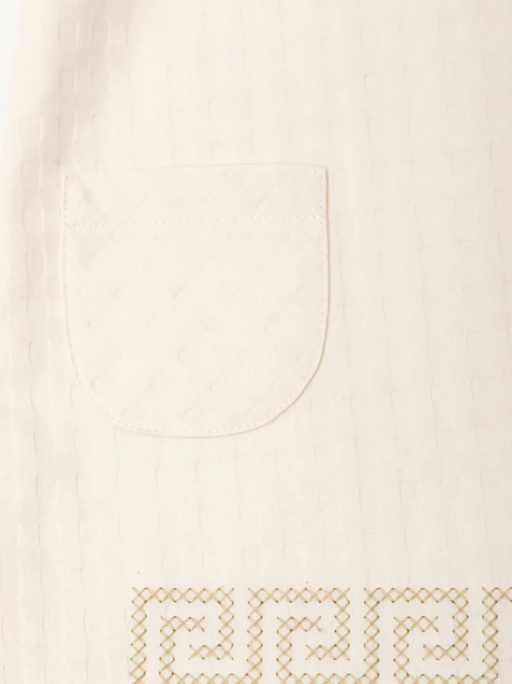 Versace Kids check-pattern jacquard-cotton dress Beige
