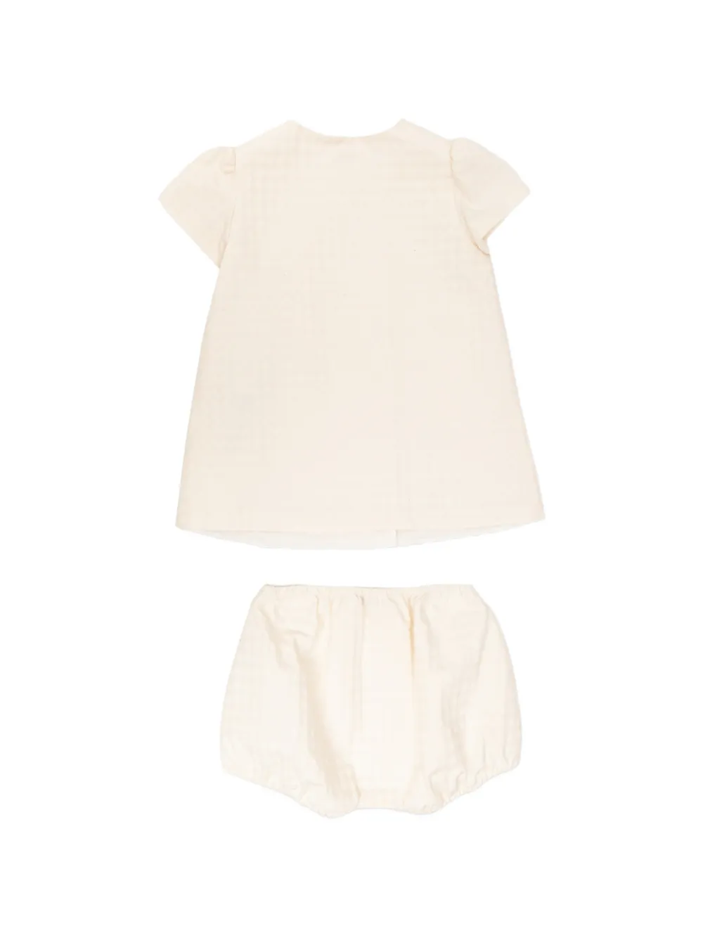 Versace Kids check-pattern jacquard-cotton dress Beige