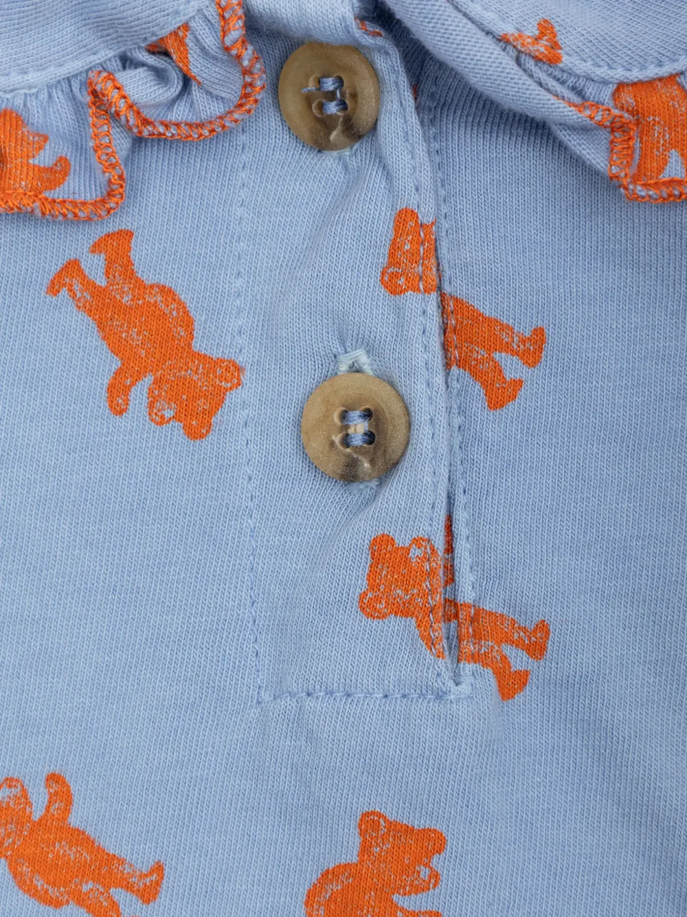 Bobo Choses Poloshirt met ruches en beerprint Blauw