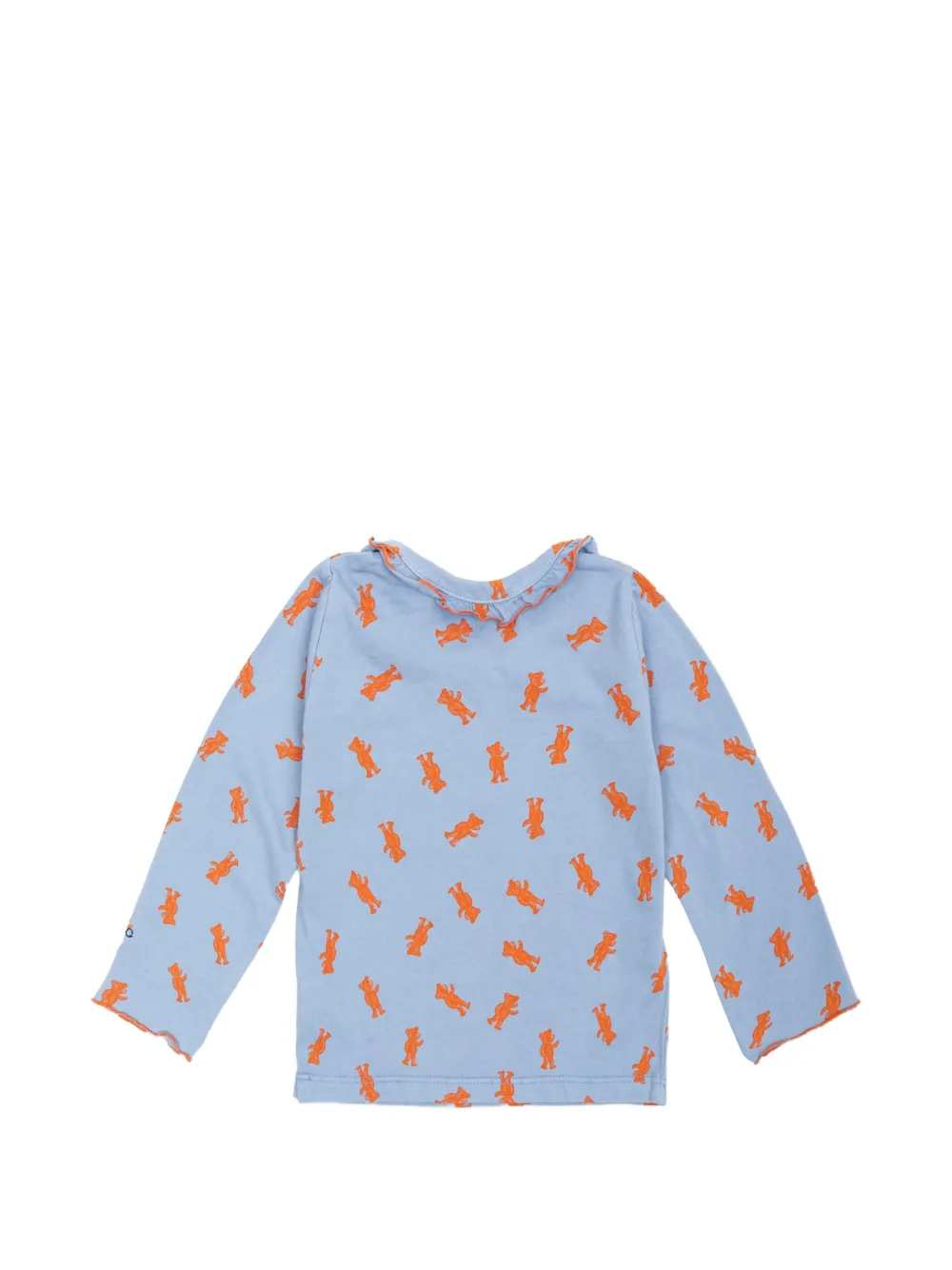 Bobo Choses Poloshirt met ruches en beerprint Blauw