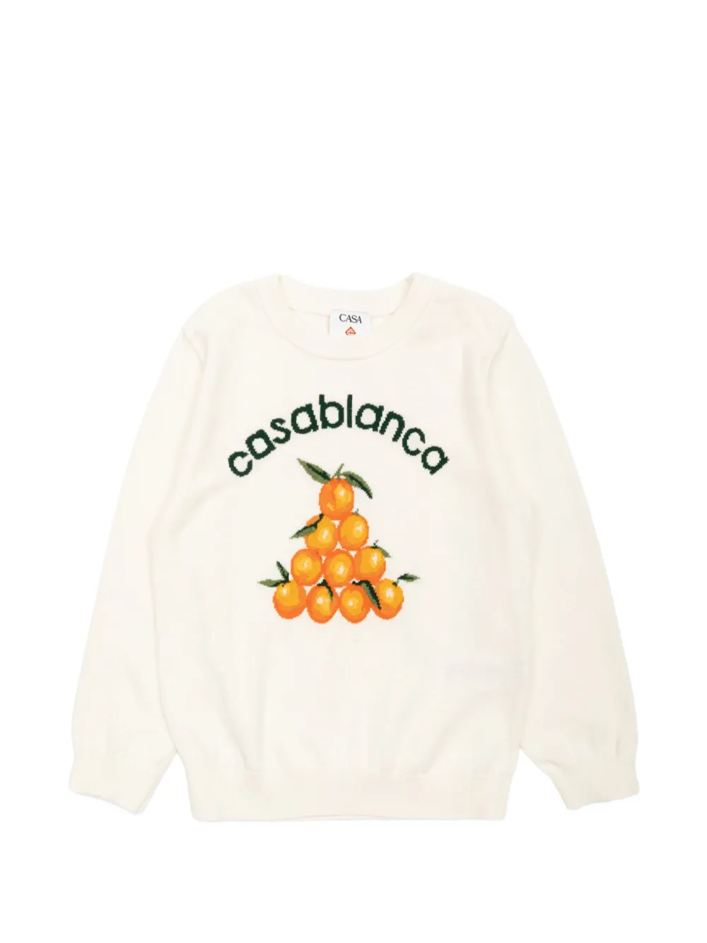 CASABLANCA KIDS logo-intarsia cotton sweater Wit