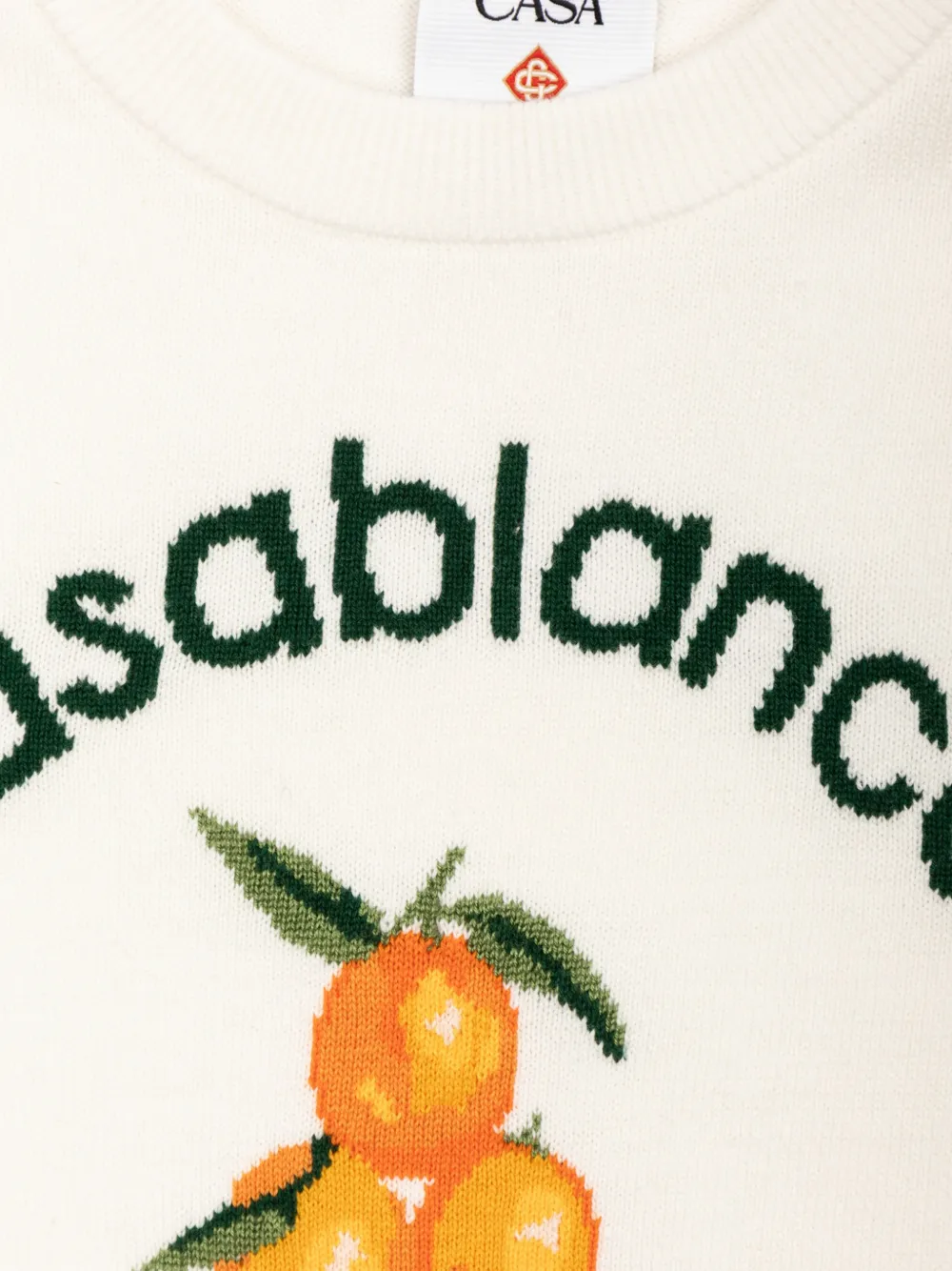 CASABLANCA KIDS logo-intarsia cotton sweater Wit