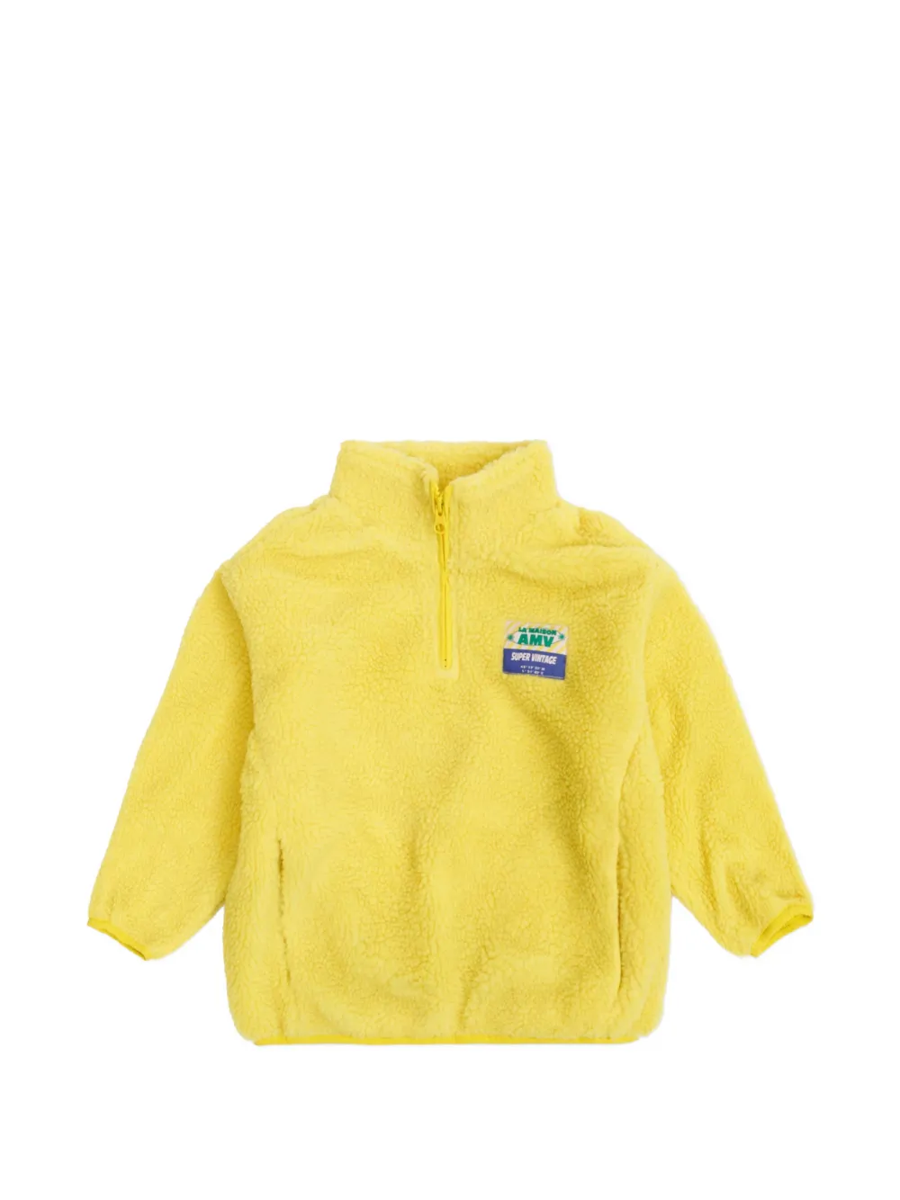 American Vintage Kids Hoktown patch-detail fleece sweatshirt Geel