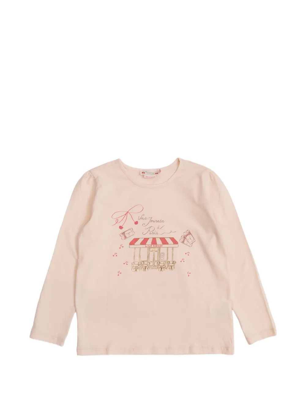 Bonpoint Gracieuse graphic-print long-sleeve T-shirt - Rosa