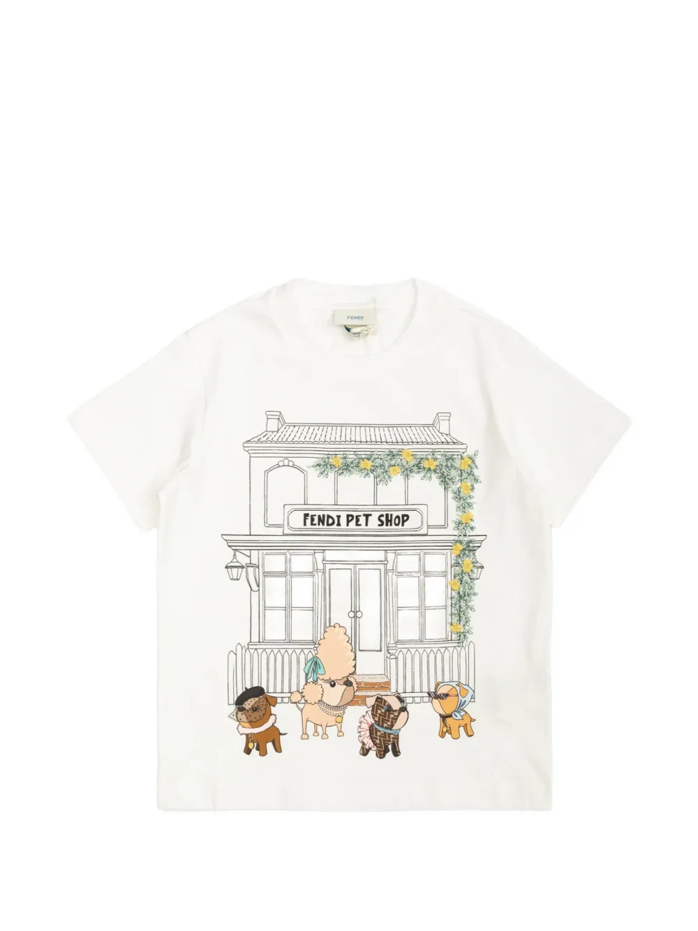 Fendi Kids graphic-print T-shirt - Bianco