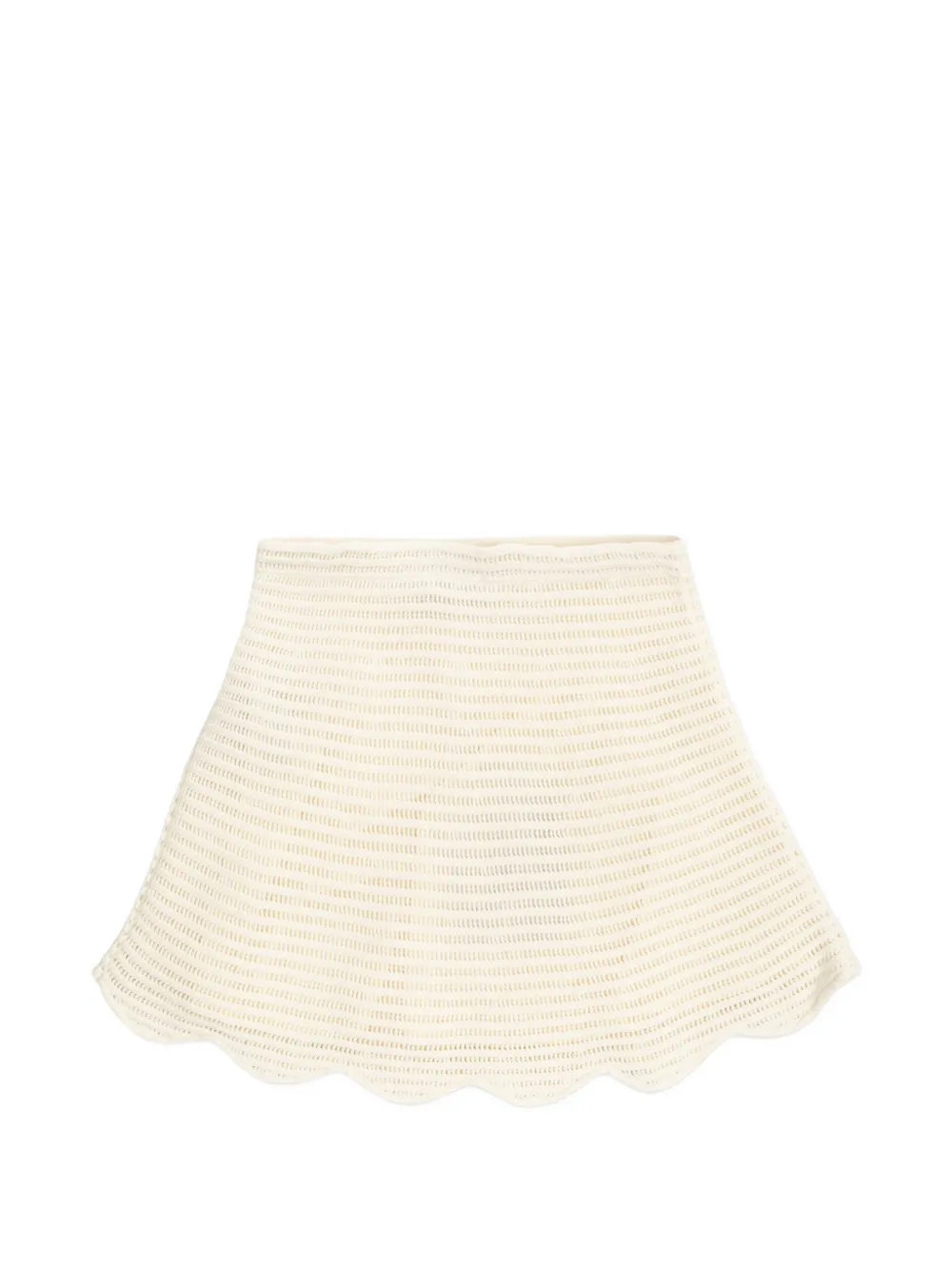 Self-Portrait Kids floral-motif knitted mini skirt Beige