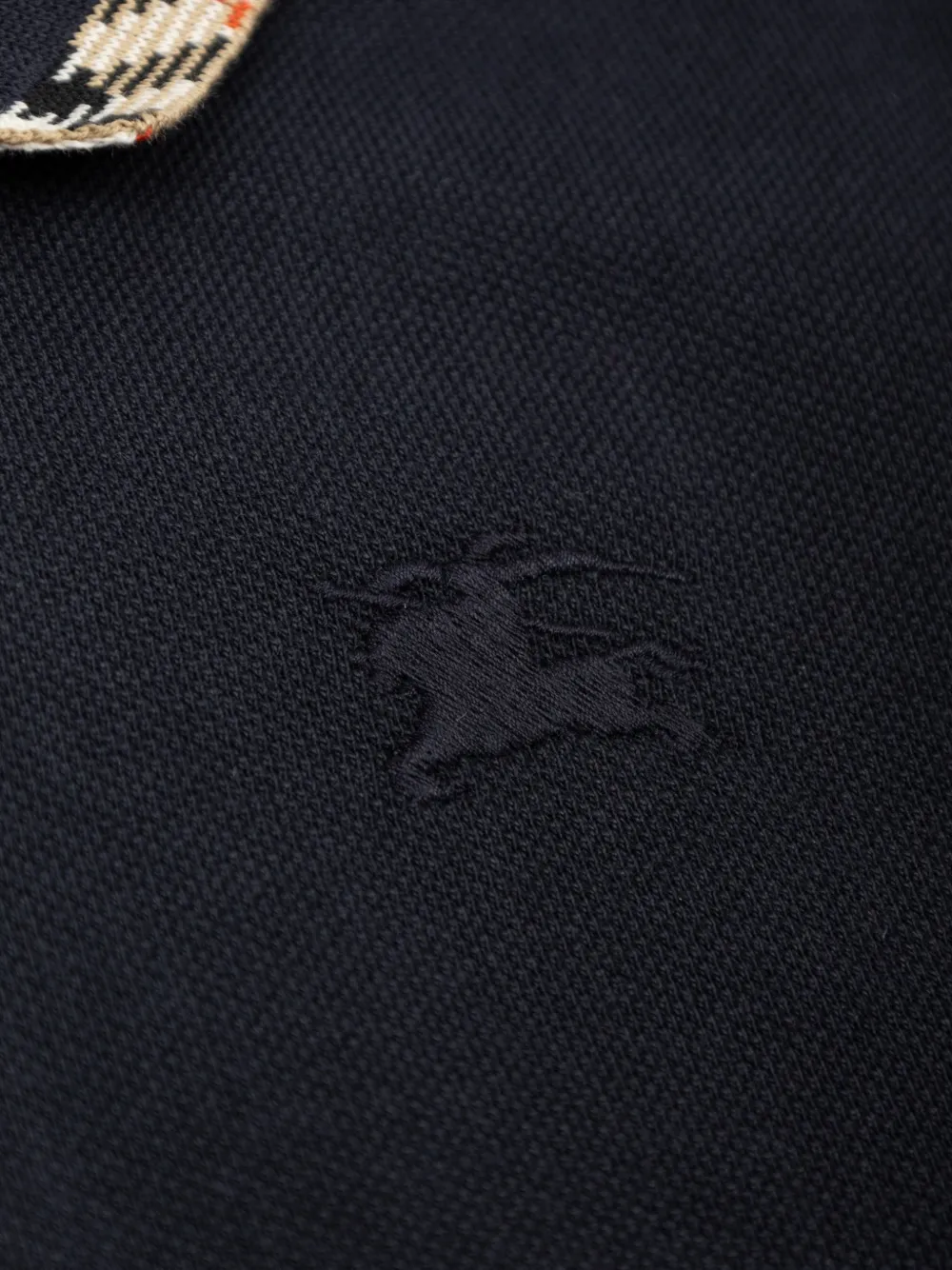 Burberry Kids Poloshirt met geruite afwerking en geborduurd logo Blauw