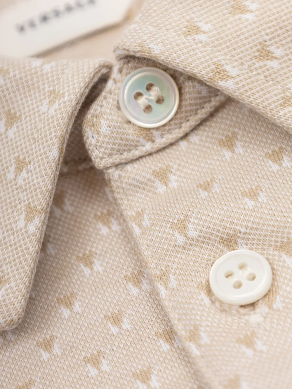 Versace Kids logo-patch polo shirt Beige