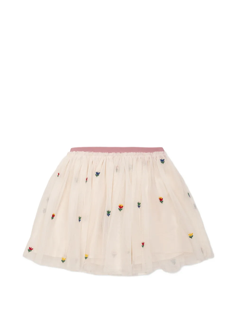 Stella McCartney Kids Rok met bloemen borduursel Beige