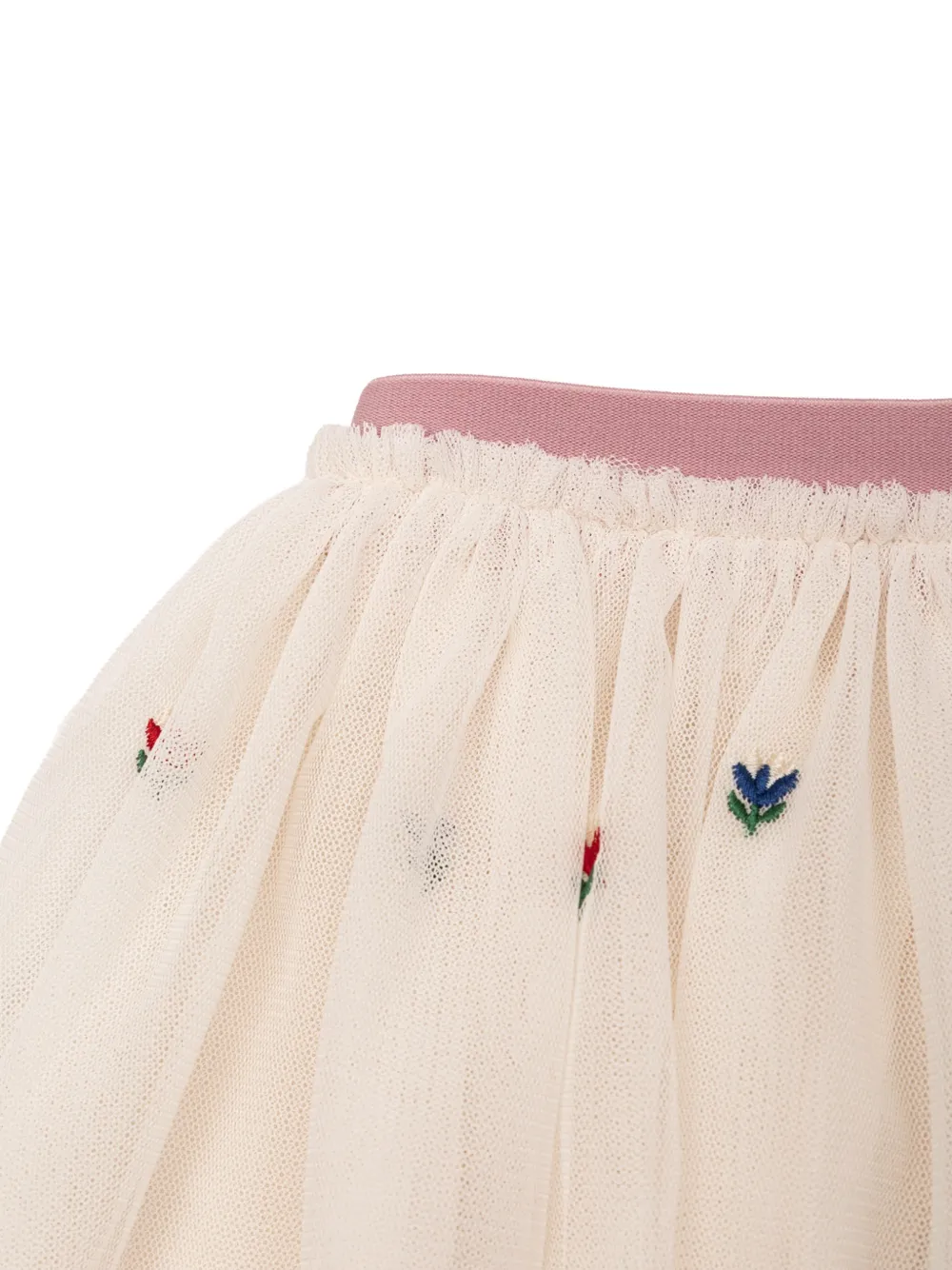 Stella McCartney Kids Rok met bloemen borduursel Beige