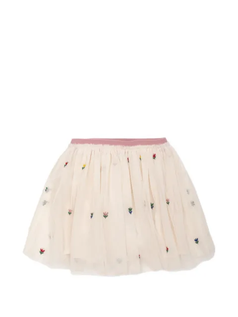Stella McCartney Kids floral-embroidered tulle skirt