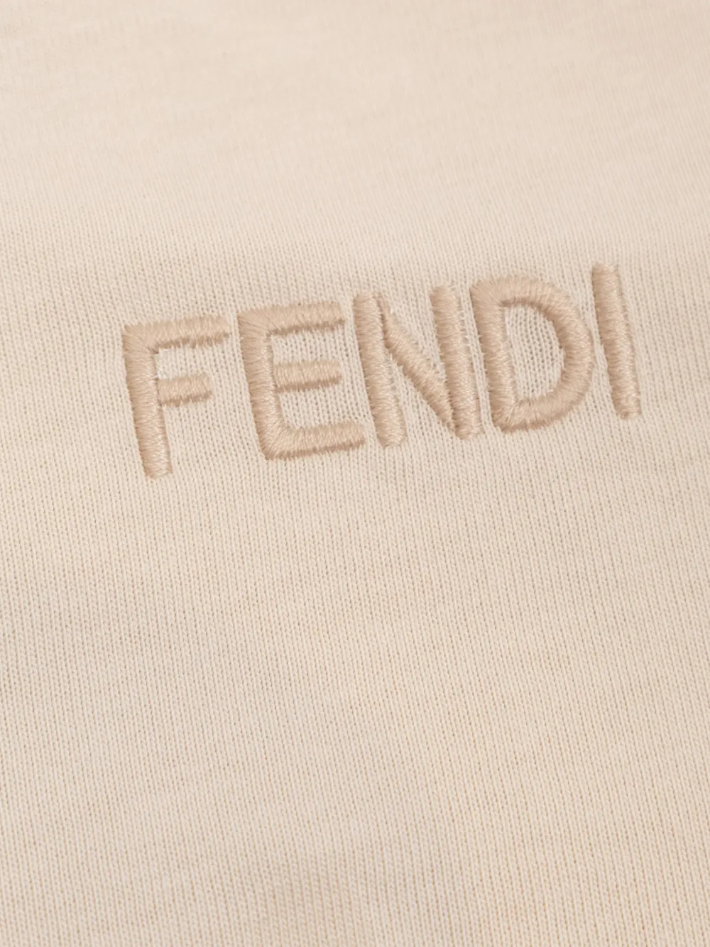 Fendi Kids FF logo embroidered polo shirt Beige