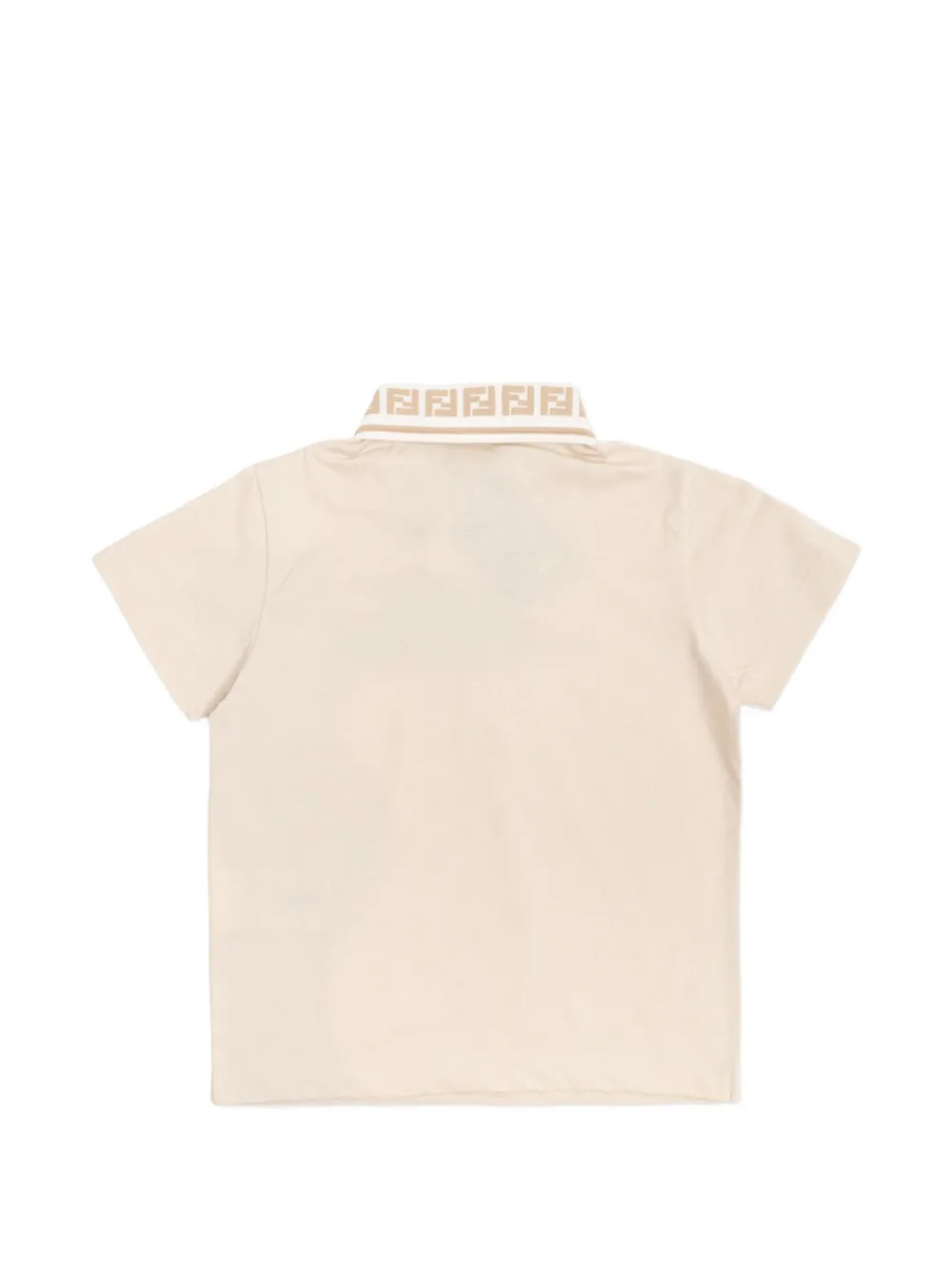 Fendi Kids FF logo embroidered polo shirt Beige